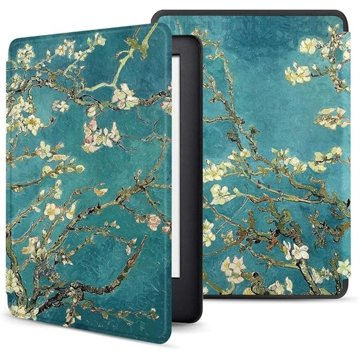 Husa pentru Kindle Paperwhite 2024 (12th gen) 7 inch / Kindle Colorsoft Signature Edition 7 inch slim ultra-light function sleep wake-up inchidere magnetica cais flowers