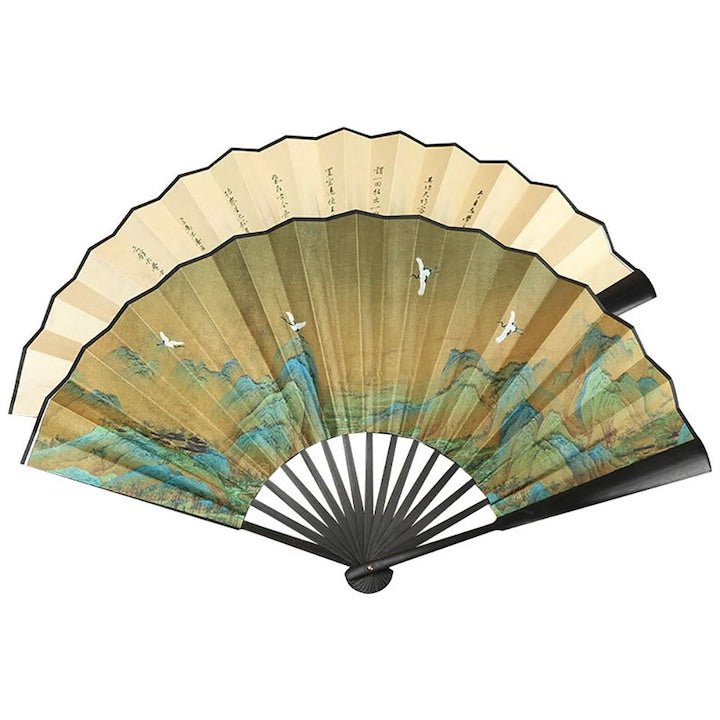 Foldable Fan For weddings and concerts Easy to carry 33 cm length 60 cm full opening Bamboo Brown