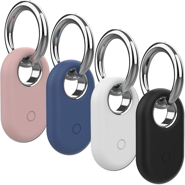 Set 4 Silicon Huse de protectie SmartTag2 compatibile cu Samsung Galaxy Negru/Alb/Albastru/Roz