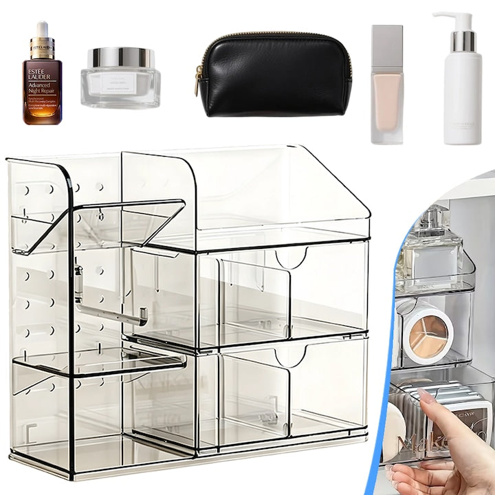 Organizator Pentru Dulap De Medicamente Cu Separatoare Detasabile Organizator De Machiaj Din Acrilic Organizator De Parfum Sertare De Depozitare Pentru Baie Rulota Masa De Toaleta Blat Si Birou