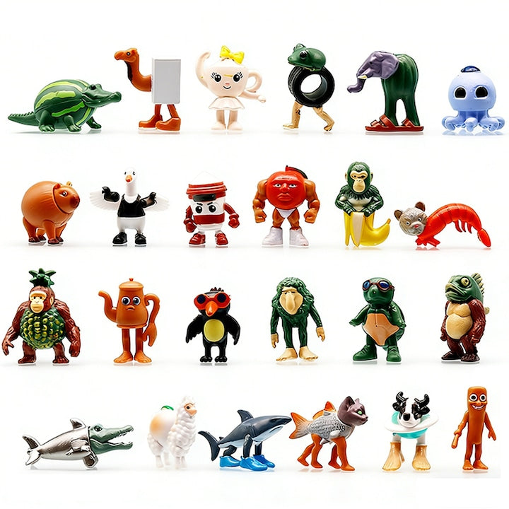 Set de 24 de figurine Tralalero Tralala figurina Tung Tung Sahur figurine stilizate 4 5 × 2 5 cm multicolore