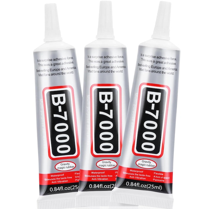 Set 3 adeziv lichid multifunctional B-7000 Axroad Mall 25ml Designul duzei Rezistent la apa Usor de aplicat Pentru electronice proiecte de nail art si mestesuguri 4*12cm Transparent