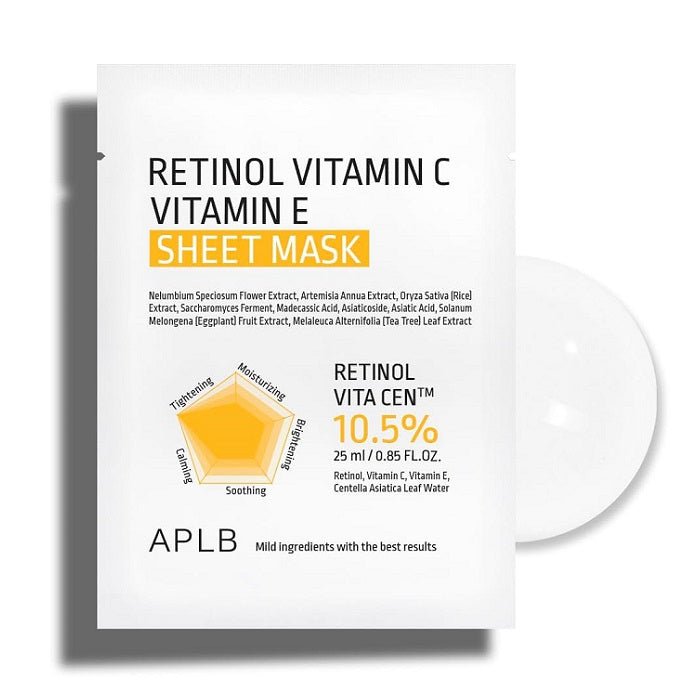 RETINOL VITAMIN C VITAMIN E SHEET MASK - Masca Tip Servetel Cu Retinol Pentru Fermitate