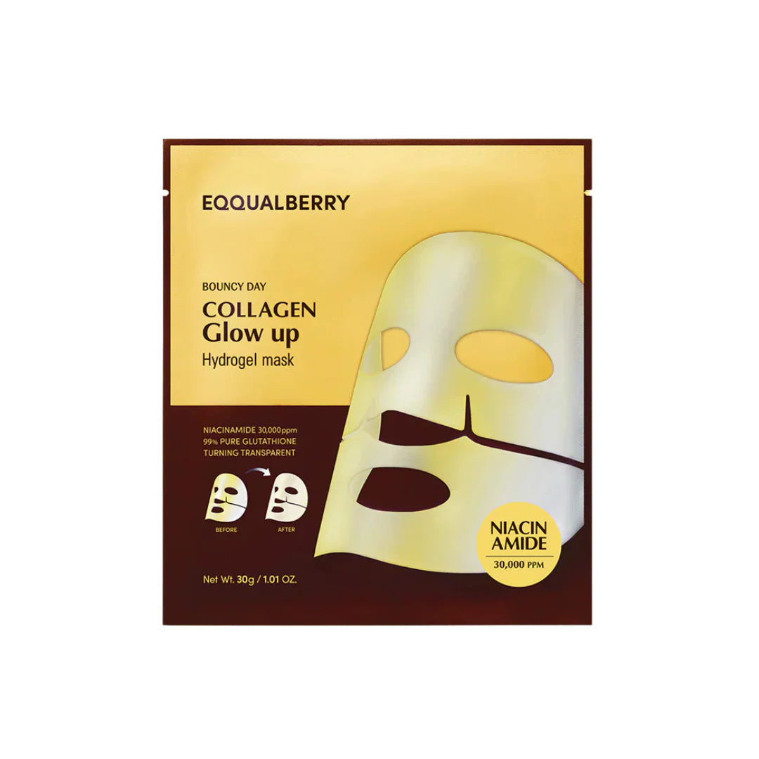 Masca de hidrogel pentru stralucire cu niacinamide si glutationa, 30g | Eqqualberry