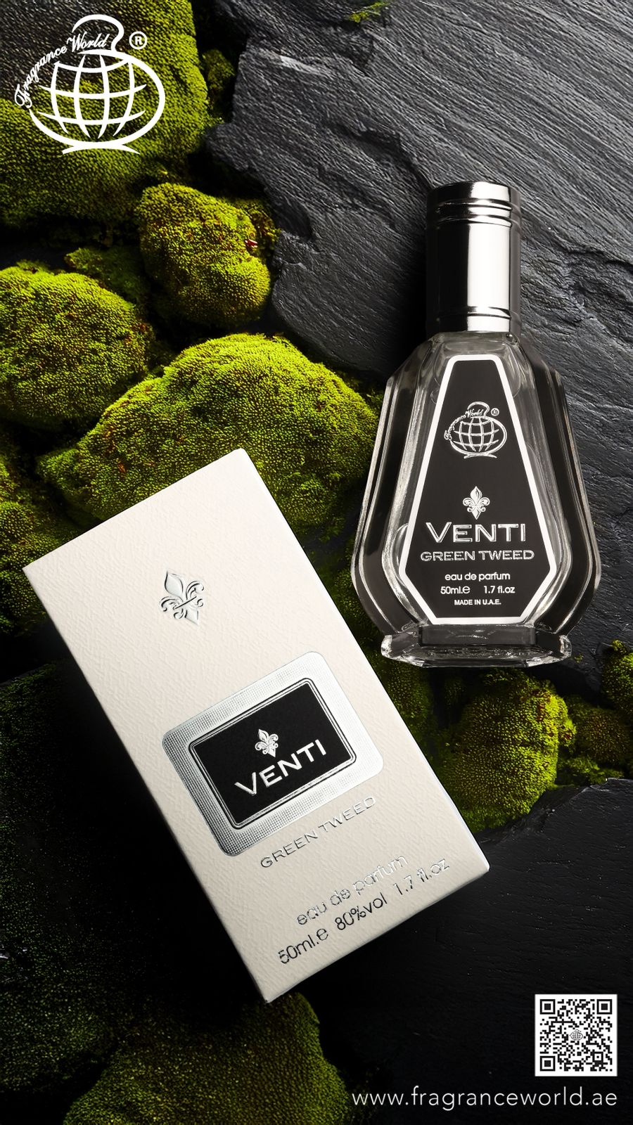 Apa de Parfum Venti Green Tweed by Fragrance World, Barbati, 50 ml