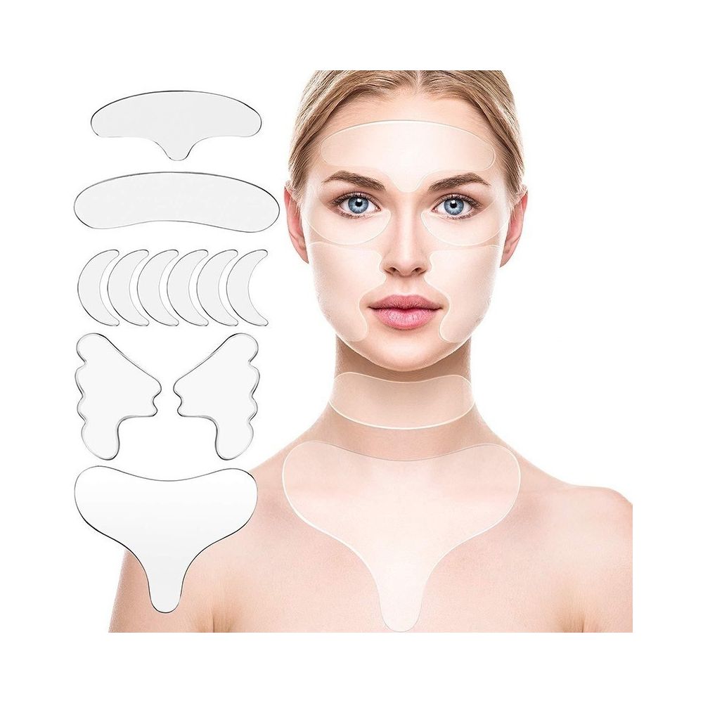 11 Plasturi Antirid si Antiaging Reutilizabili, Silicon Transparent