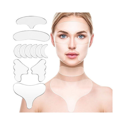 11 Plasturi Antirid si Antiaging Reutilizabili, Silicon Transparent