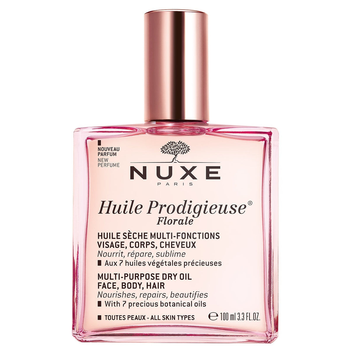 HUILE PRODIGIEUSE® FLORALE 100ml - Ulei Uscat Multifunctional Cu Aroma Florala Pentru Fata, Corp Si Par Florale