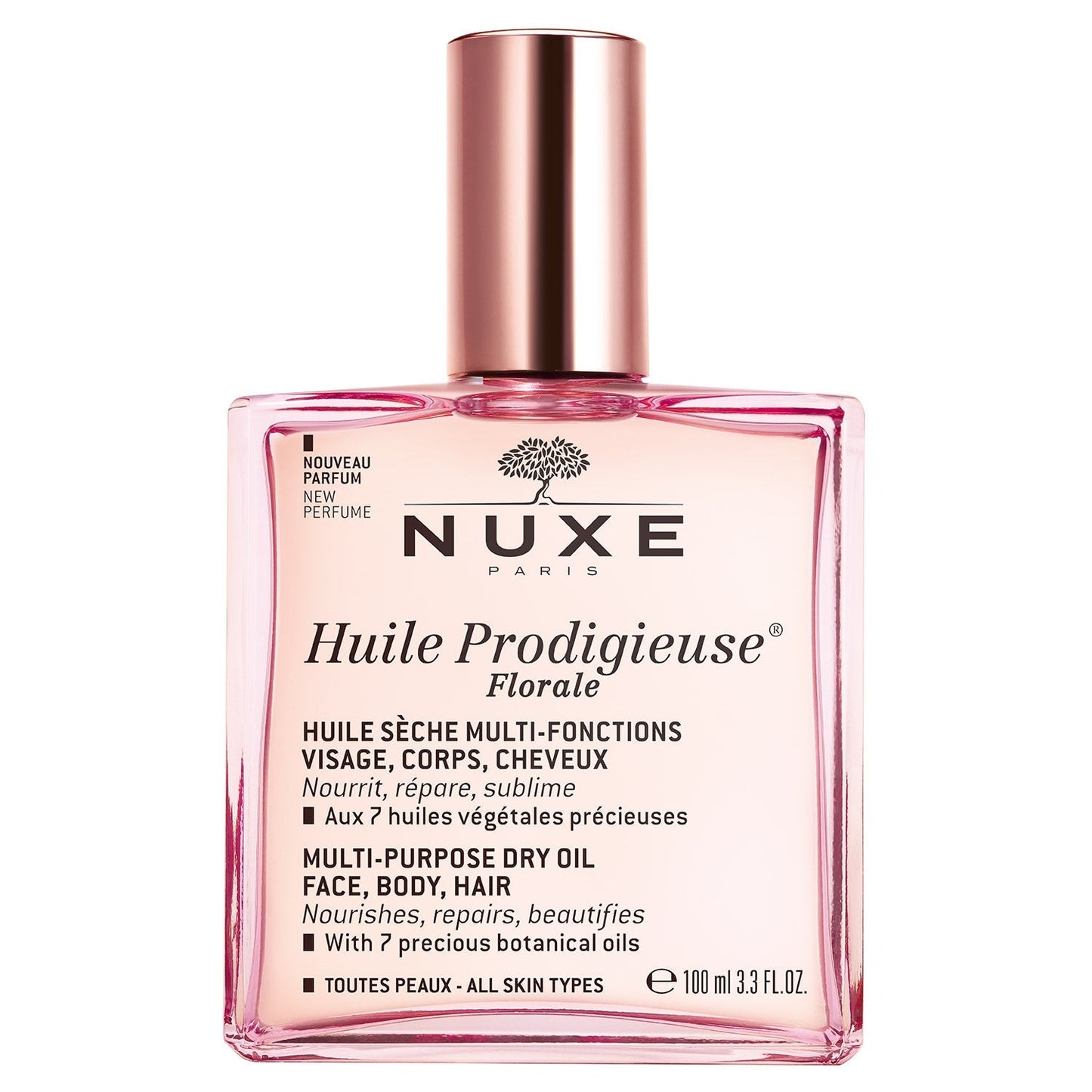 HUILE PRODIGIEUSE® FLORALE 100ml - Ulei Uscat Multifunctional Cu Aroma Florala Pentru Fata, Corp Si Par Florale