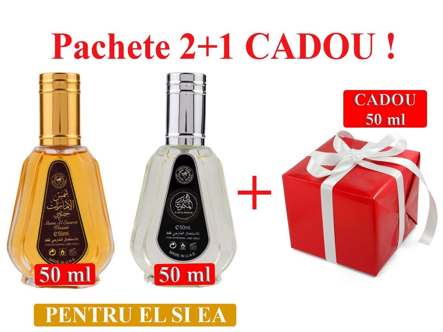 Shams Al Emarat Khusushi 50ml + Al Dur Al Maknoon 50ml + Parfum Cadou 50ml