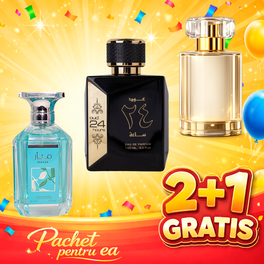 Pachet 3 Parfumuri Dama + Oud 24 + Mayar Natural + 1 x  Parfum Cadou