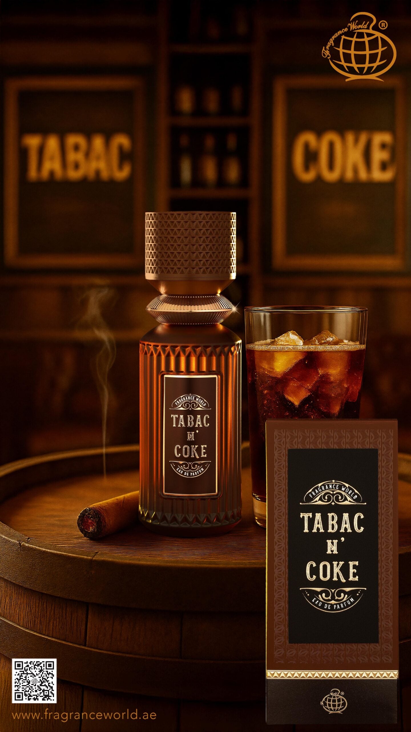 Apa de Parfum Tabac N’Coke by Fragrance World, Barbati, 100 ml