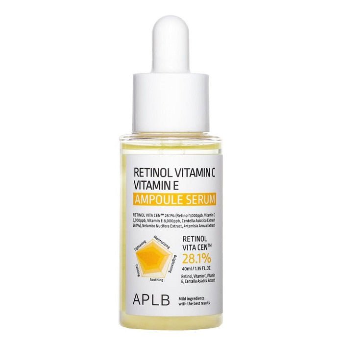 RETINOL VITAMIN C VITAMIN E AMPOULE SERUM  - Ser Cu Retinol Si Vitamina C Pentru Luminozitate Si Riduri Fine