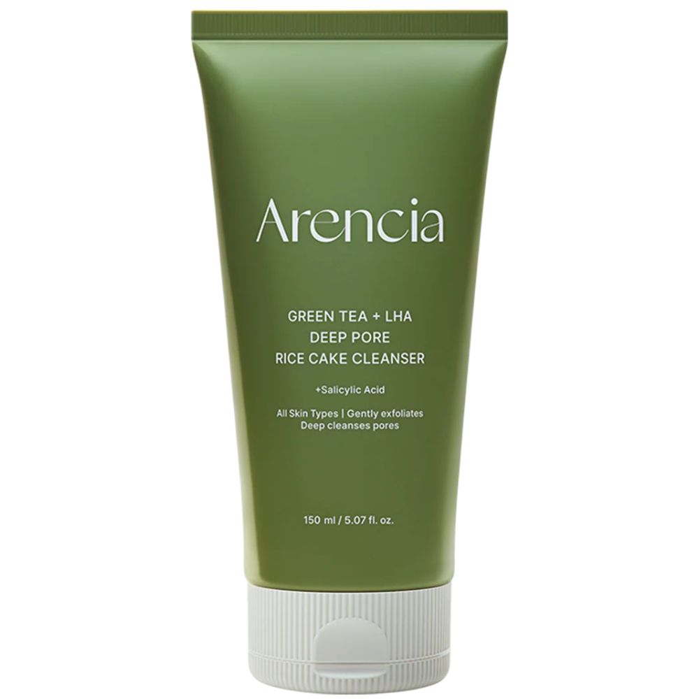 Arencia Green Tea + LHA Deep Pore Rice Cake Cleanser, 150g