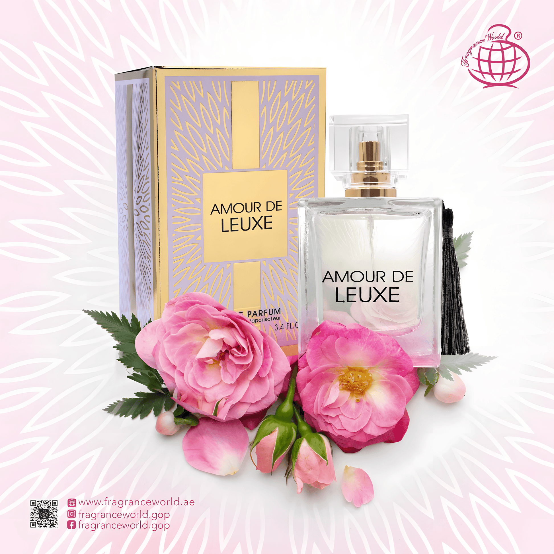 Apa de Parfum AMOUR DE LEUXE by Fragrance World, Femei, 100 ml