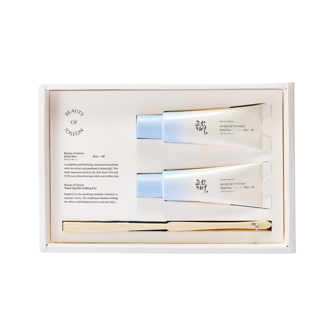 Duo crema lejera pentru protectie solara cu SPF50+ PA++++, extract de orez si vit. B5, 2x50ml *evantai cadou | Beauty of Joseon