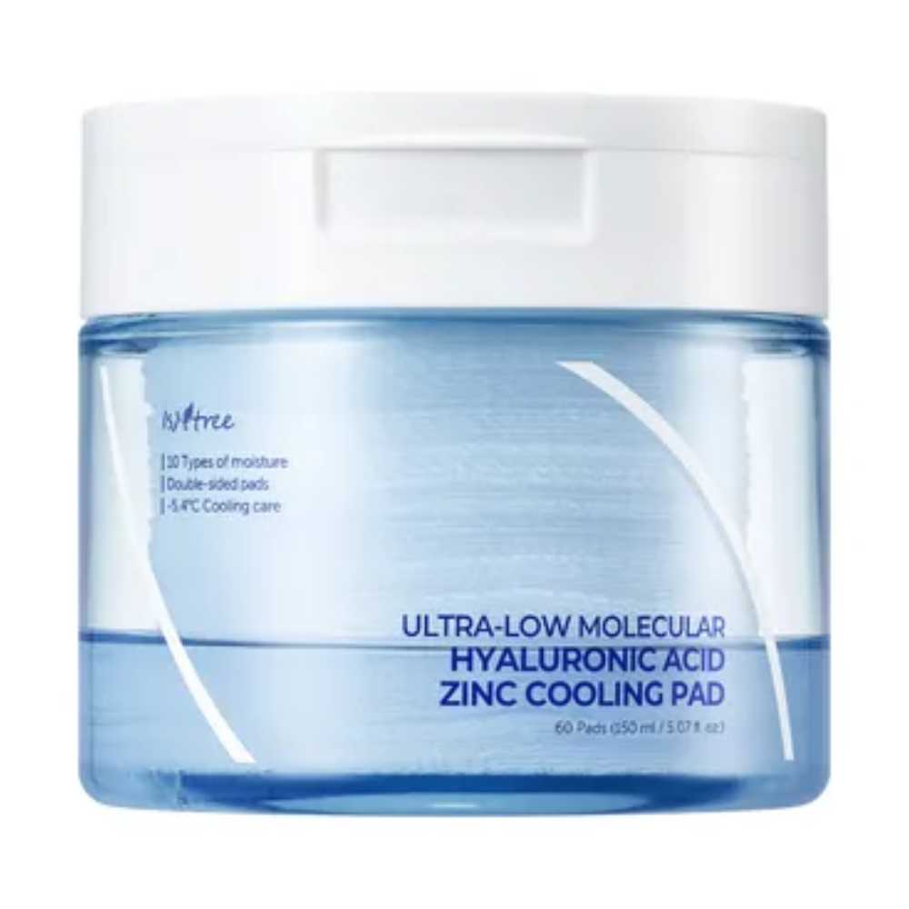 Isntree Ultra-Low Molecular Hyaluronic Acid Zinc Cooling Pad, 60 pads
