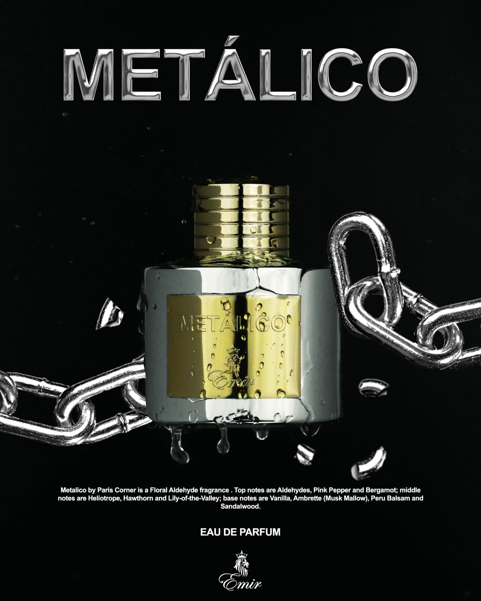 Apa de Parfum Emir, Metalico, Femei, 100 ml