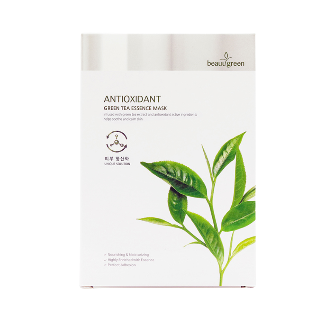 Masca tip servetel antioxidanta cu ceai verde, 23g | Beauugreen