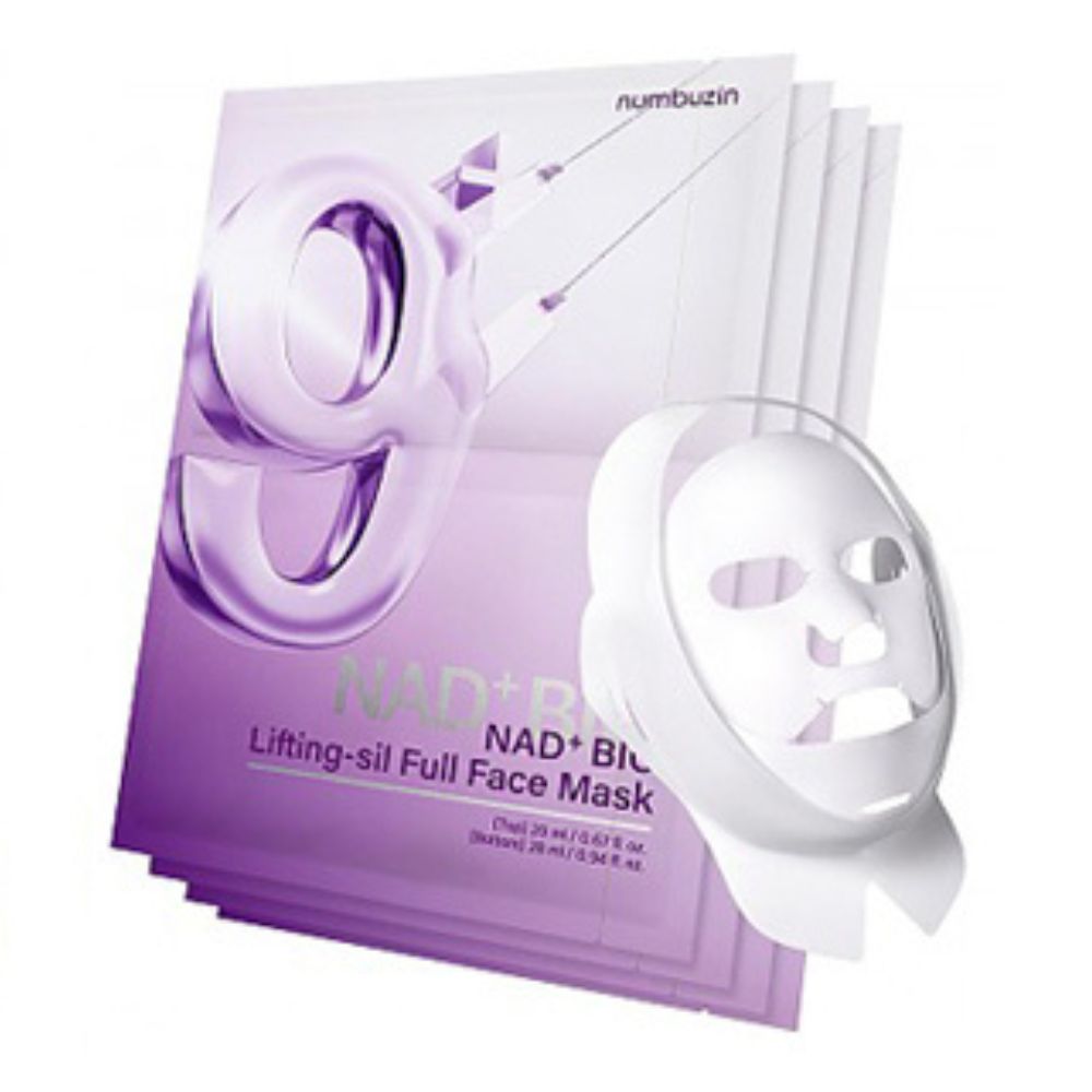 Numbuzin No.9 NAD Bio Lifting Full Cover Facial Mask Set (4 masti + banda lifting)