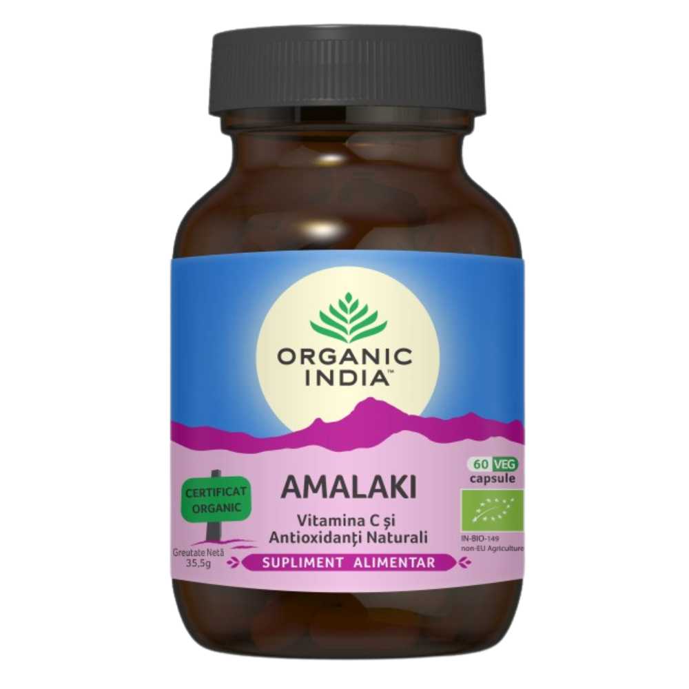 Organic India Amalaki Vitamina C si Antioxidanti Naturali, 60 capsule