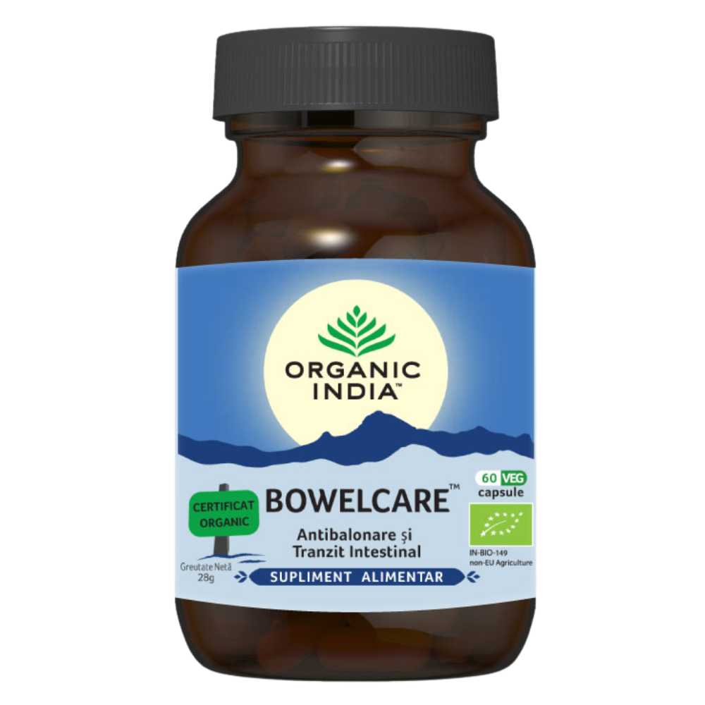 Organic India Bowelcare Balonare si Tranzit Intestinal, 60 capsule