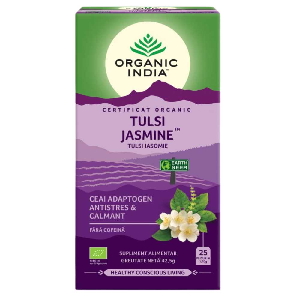 Organic India Ceai Adaptogen Tulsi Iasomie, 25 plicuri