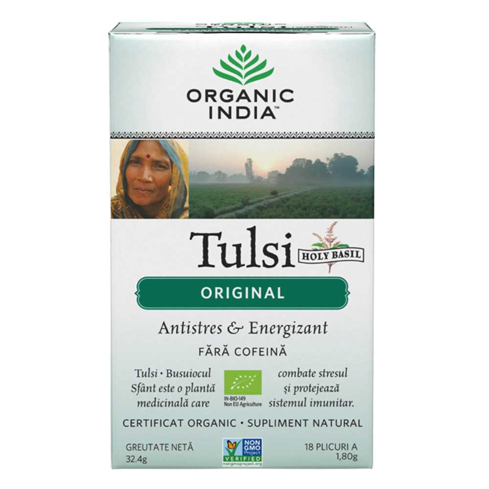 Organic India Ceai Adaptogen Tulsi Original, 18 plicuri