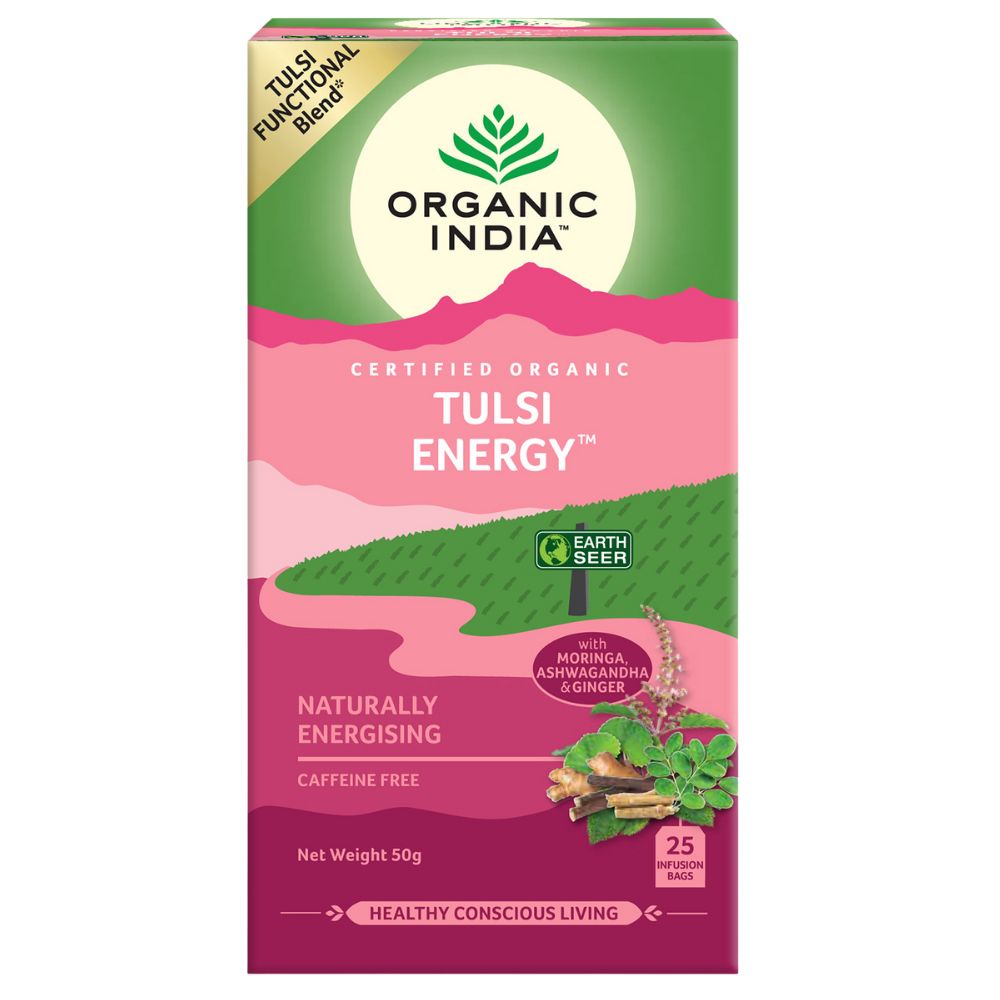 Organic India Ceai Tulsi Energy, 25 plicuri