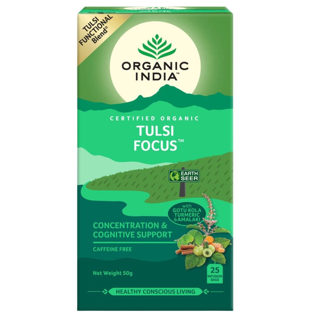 Organic India Ceai Tulsi Focus, 25 plicuri