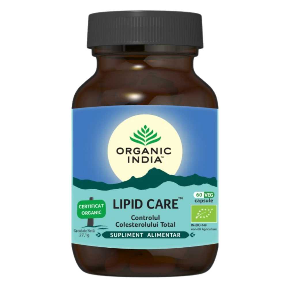 Organic India Lipid Care Controlul Colesterolului Total, 60 capsule