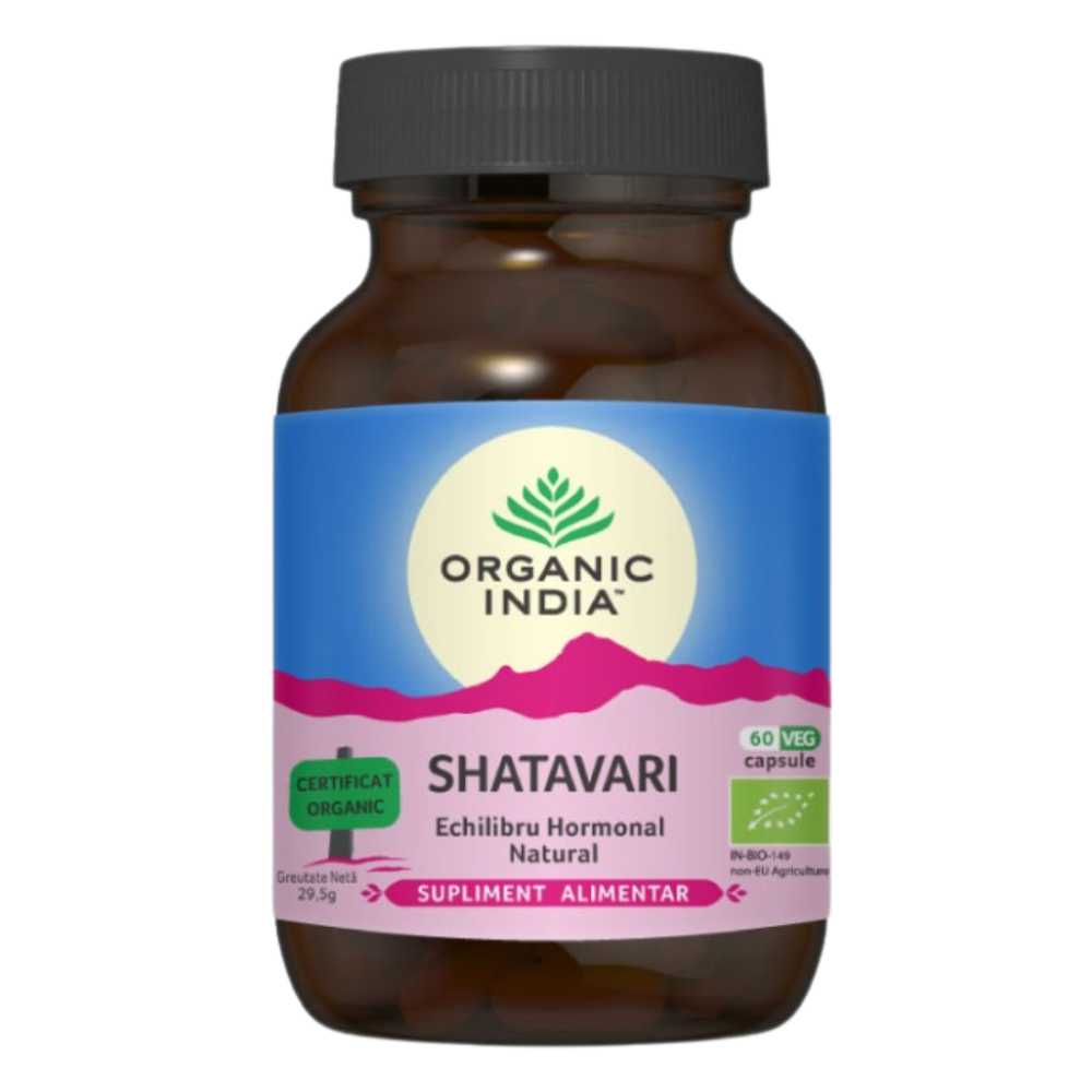 Organic India Shatavari Echilibru Hormonal, 60 capsule