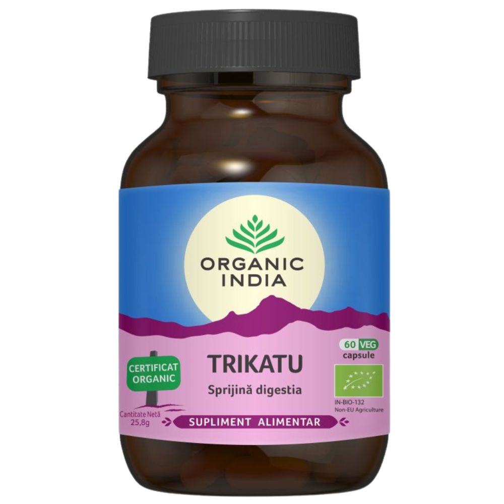 Organic India Trikatu Sprijină Digestia, 60 capsule