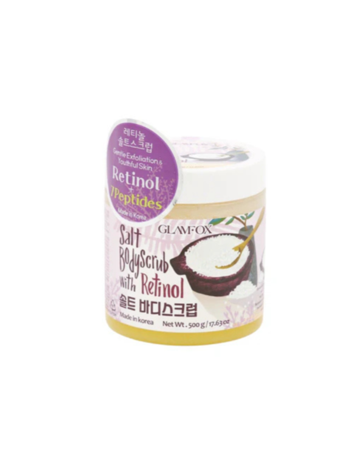 Scrub corporal pe baza de sare cu retinol, 500g | Glamfox