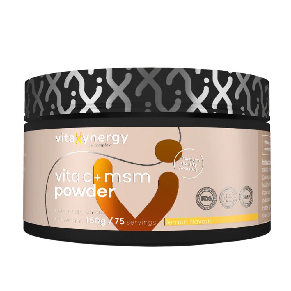 Vitaxynergy Vitamina C + MSM, Pudra cu gust de lamaie, 150g