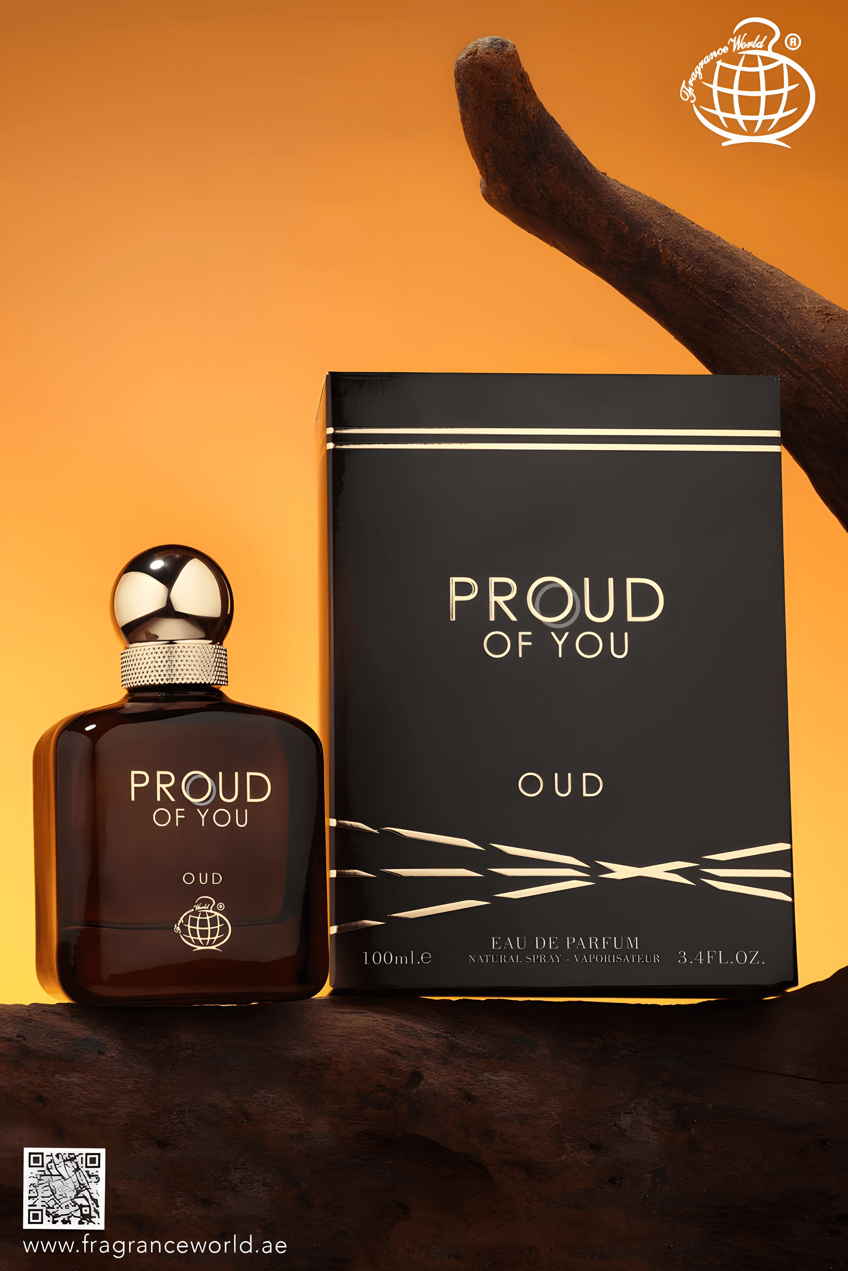 Apa de Parfum Proud of You Oud by Fragrance World, Barbati, 100 ml