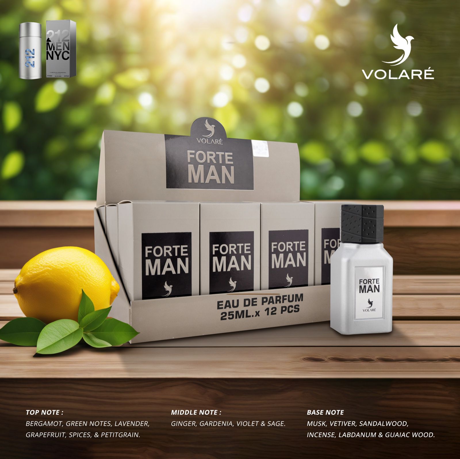 Apa de Parfum Volare Forte Man, Barbati, 25 ml