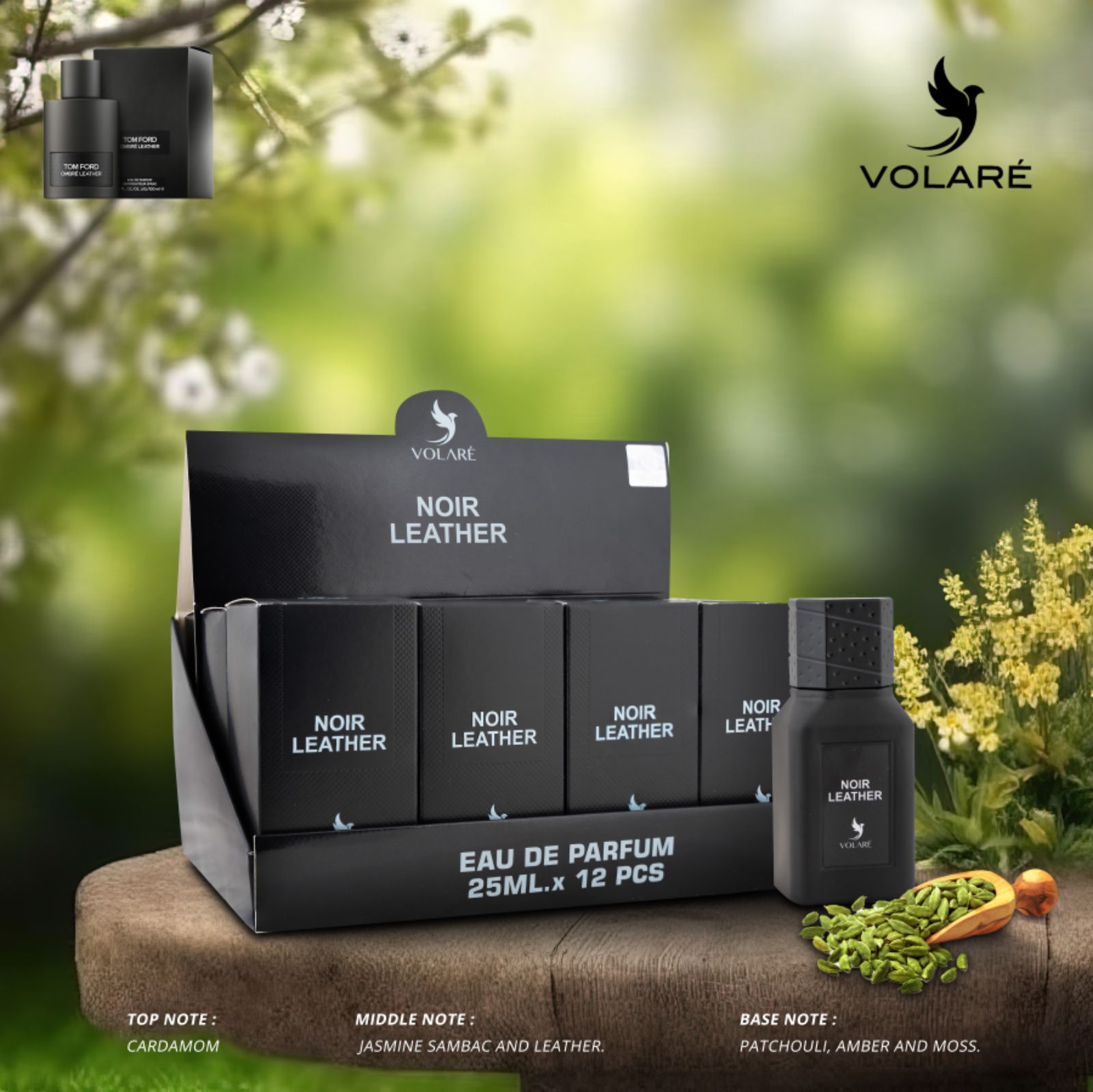 Apa de Parfum Volare Noir Leather, Unisex, 25 ml