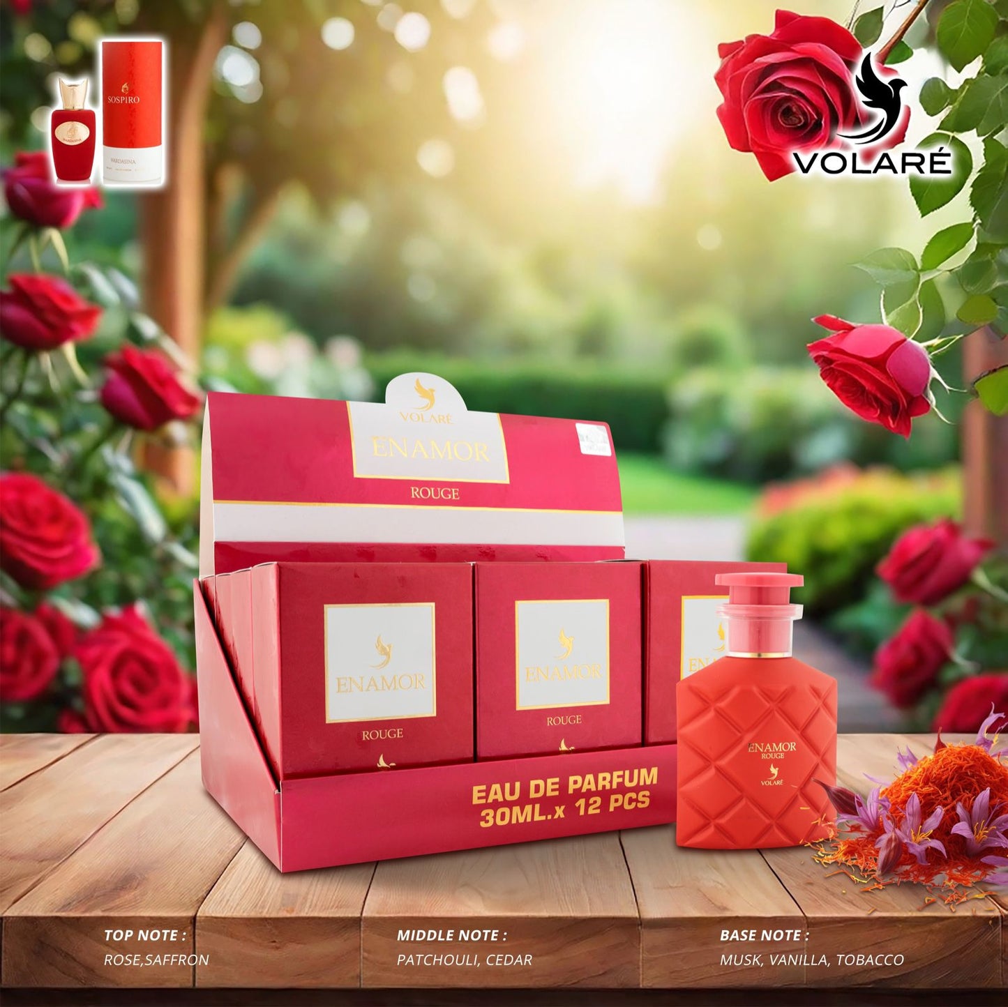 Apa de Parfum Volare Enamor Rouge, Unisex, 30 ml