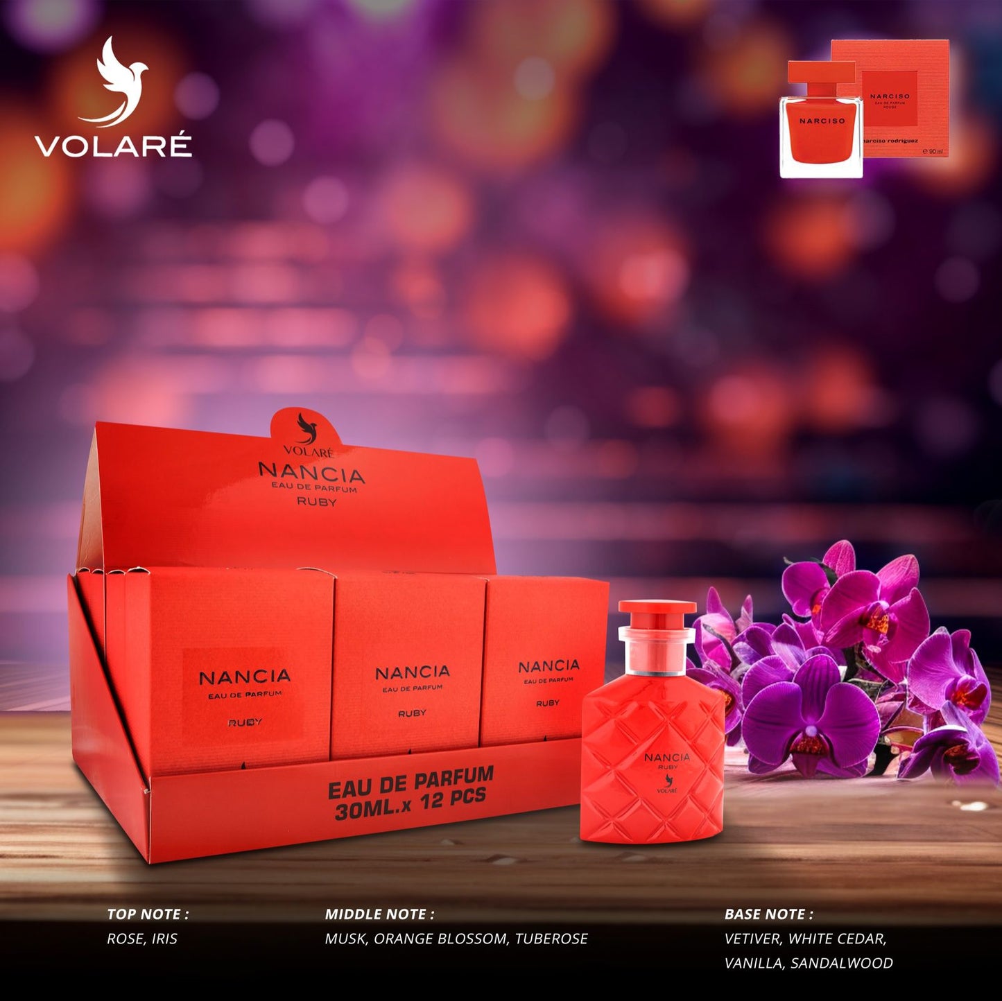 Apa de Parfum Volare Nancia Ruby, Femei, 30 ml