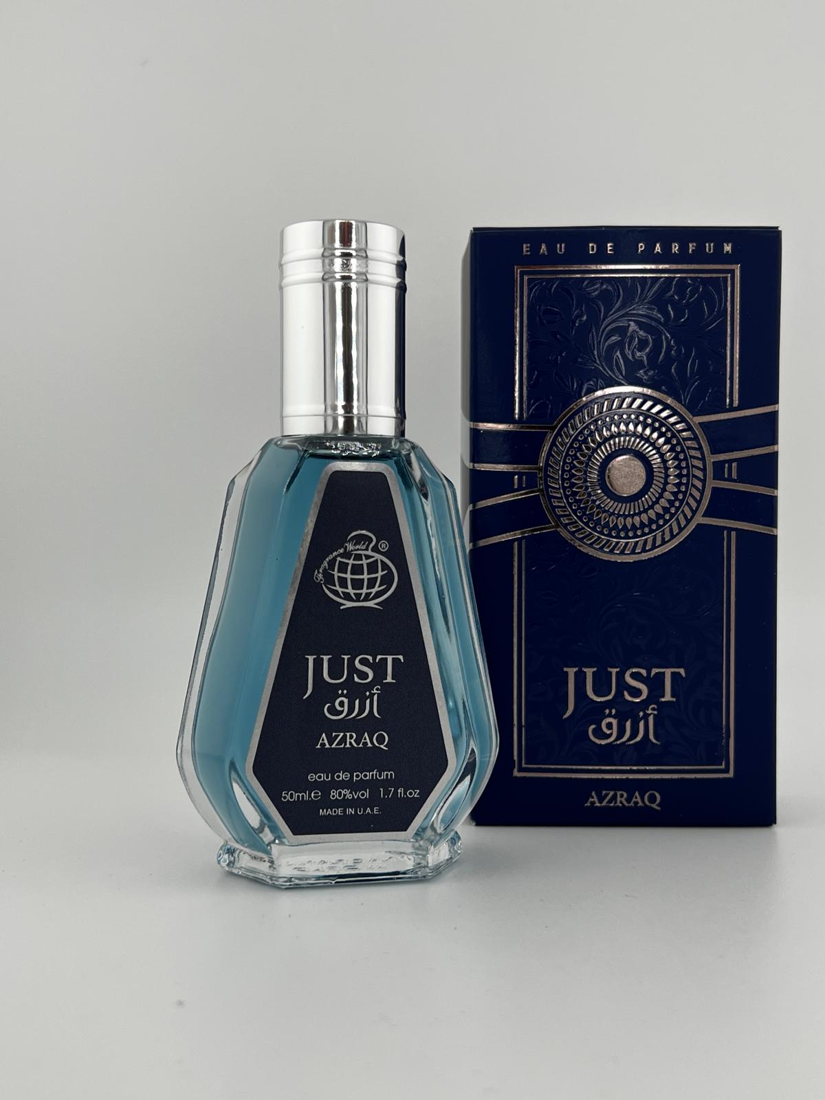 Apa de Parfum Just Azraq by Fragrance World, Barbati, 50 ml