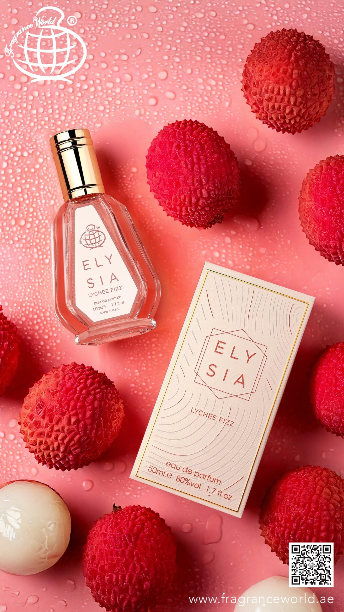 Apa de Parfum Elysia Lychee Fizz by Fragrance World, Femei, 50 ml