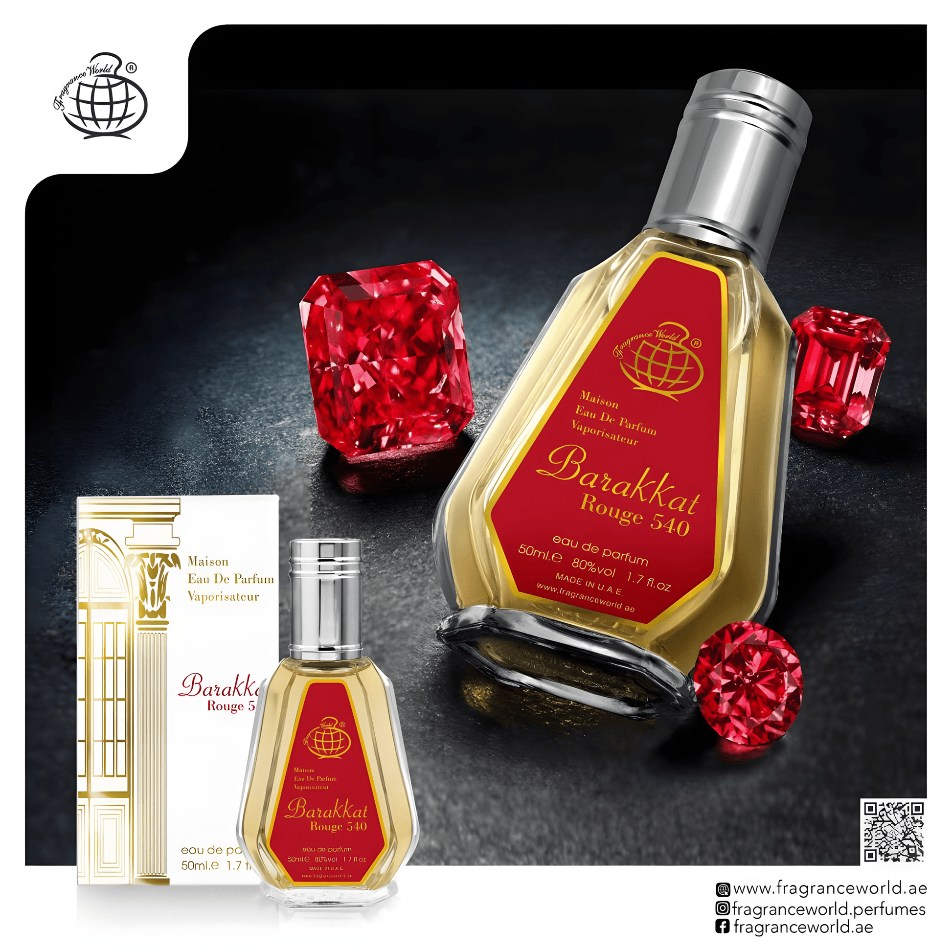Apa de Parfum Fragrance World, Barakkat Rouge 540, Unisex, 50 ml