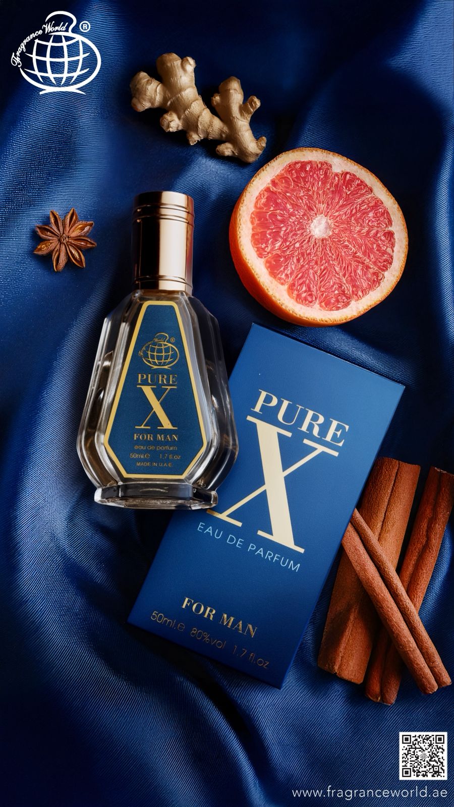 Apa de Parfum Pure X by Fragrance World, Barbati, 50 ml
