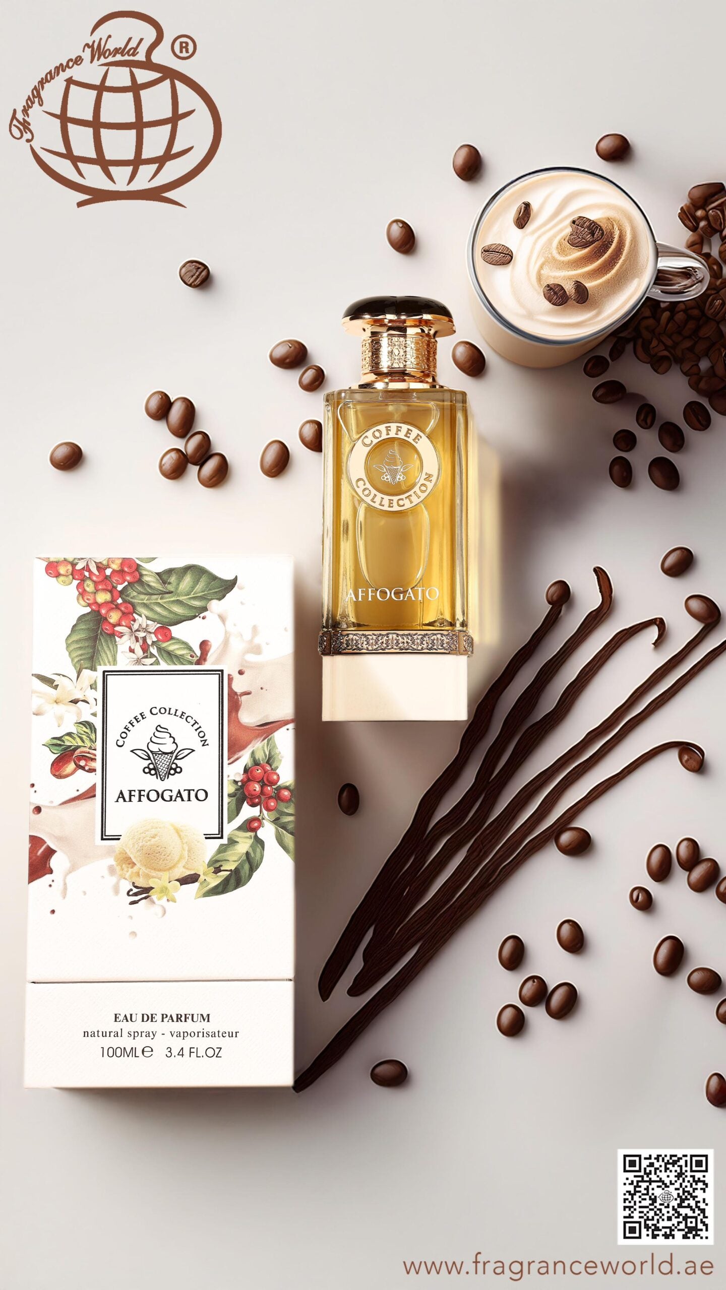 Apa de Parfum Fragrance World, Affogato, Coffee Collection, Unisex, 100 ml