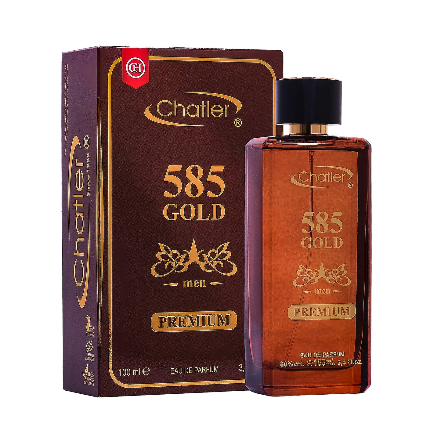 Apa de parfum Chatler – 585 Gold Men Premium 100 ml – Inspirat din Paco R. 1 Million Prive