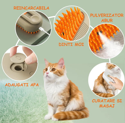 Perie cu Abur pentru Animale de Companie