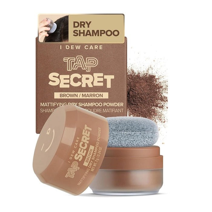 TAP SECRET MATTIFYING DRY SHAMPOO POWDER BROWN - Sampon Uscat Sub Forma De Pudra Pentru Par Saten