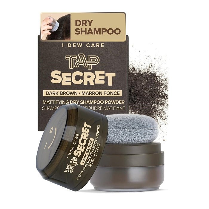 TAP SECRET MATTIFYING DRY SHAMPOO POWDER DARK BROWN - Sampon Uscat Sub Forma De Pudra Pentru Santen Inchis