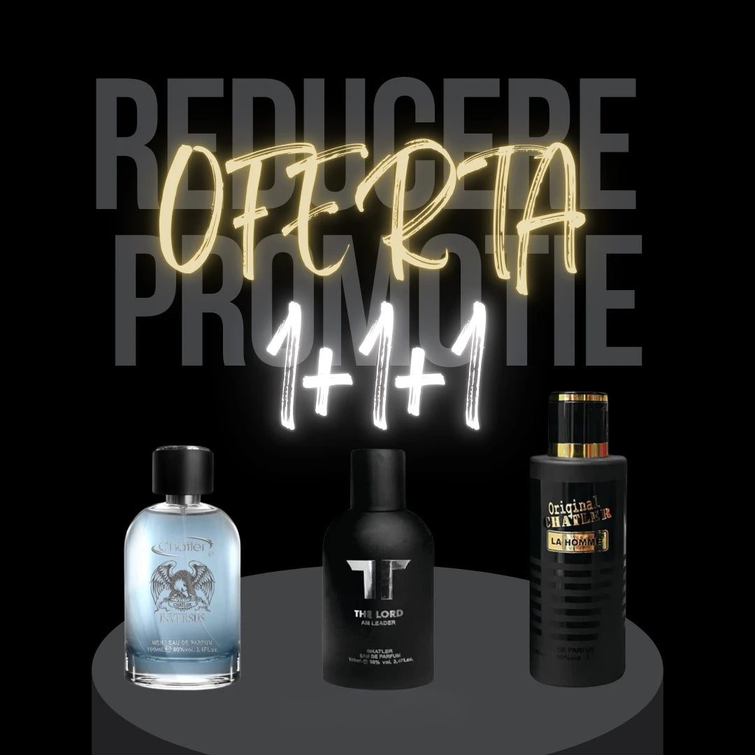Oferta 3 Produse Chatler – Inversus Men (P.R. Invictus) &amp; Original la Homme (J.P.G Le Male Le Parfum) &amp; The Lord Am Leader (T.F. Ombre Leather)